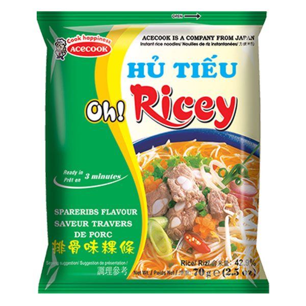 Acecook - Instant rice noodle - oh Ricey spareribs / 排骨味河粉 70g