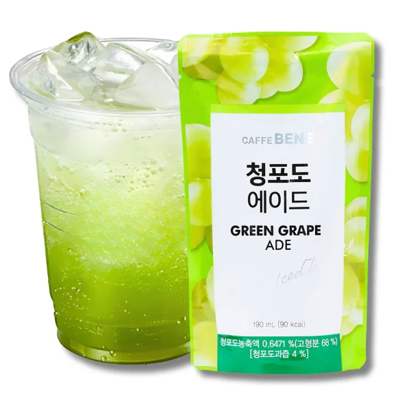 Caffe Bene - Green grape ade + ice cup / 青葡萄汽水+冰杯 190ml