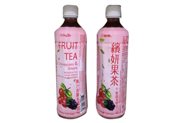 Chin Chin - Fruit tea cranberry & grape / 蔓越莓和葡萄水果茶 530ml